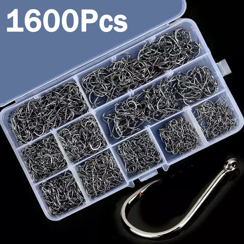 Fishing Hook Barbless - 50-1600 unidades/caixa anzóis de pesca aço