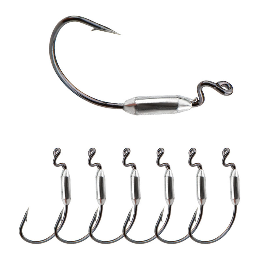5pcs isca de minhoca macia 1/0 - Fishing Hook Offset avaliação e preço