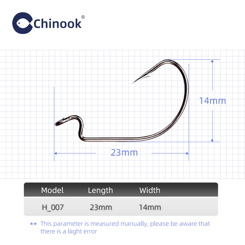 Chinook 20 pçs worm largo texa - Fishing Hook Offset avaliação e preço