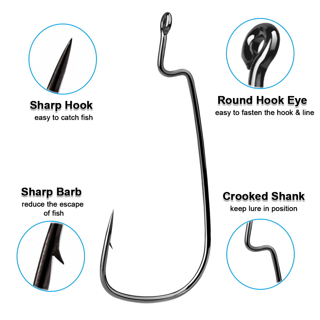 FishTrip 50-100PCS Gancho de m - Fishing Hook Offset avaliação e preço