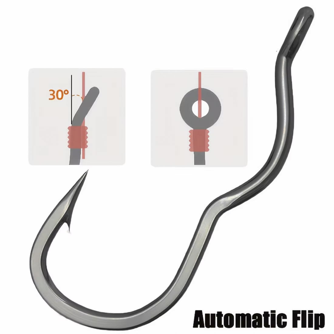 50 pçs durável automático flip - Fishing Hook Assortment avaliação e preço